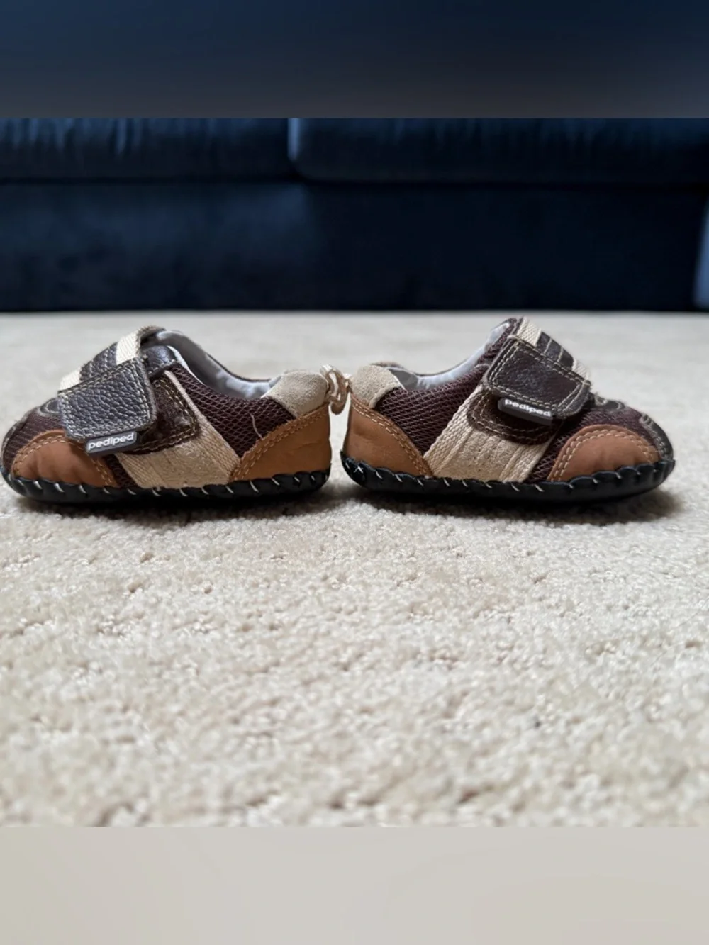 pediped Size 2.5-3.5 or 0-6 Months Brown Beige Toddler Walker Sneakers